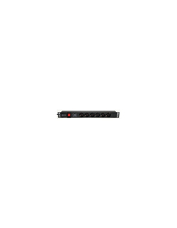 5bites PDU619A-06 Блок розеток  6S / AL / SWITCH / 1U / 19" / 2M*3G*1.5MM2 / VDE
