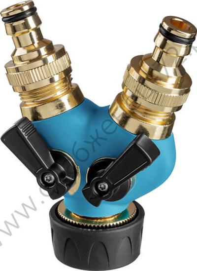 GRINDA BS-1, диаметр 3/4″ - 1″, двухканальный, с внутренней резьбой, из латуни, оцинкованный, поливочный распределитель, PROLine (426112)