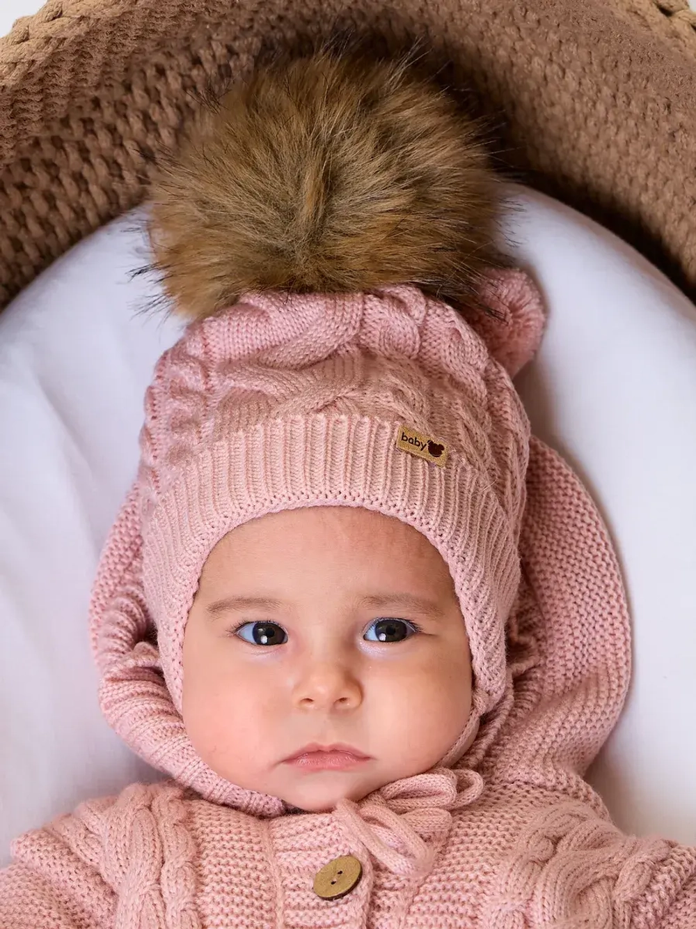 Вязаный конверт на выписку для новорожденного теплый