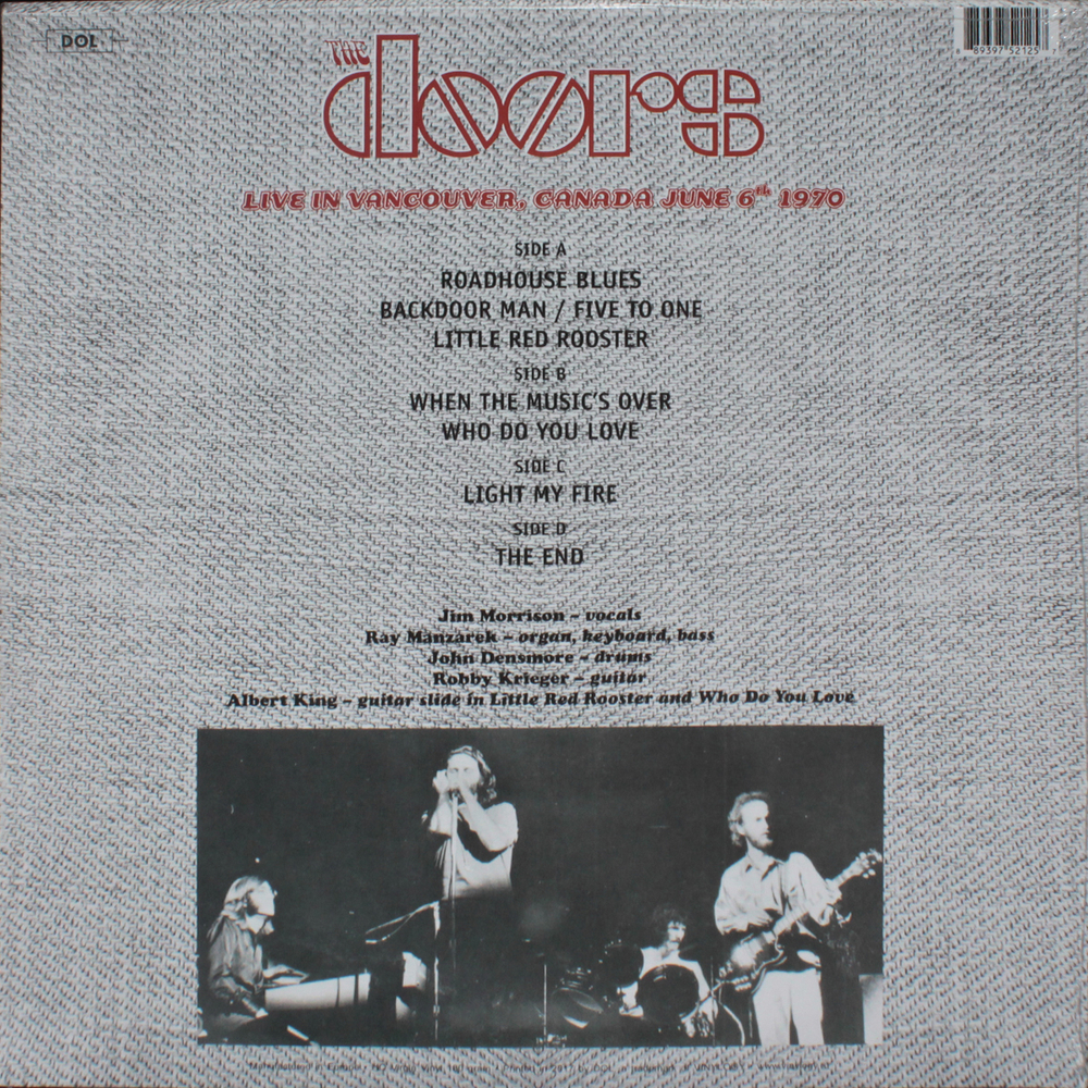 The Doors / Live In Vancouver, Canada June 6th 1970 (2LP)