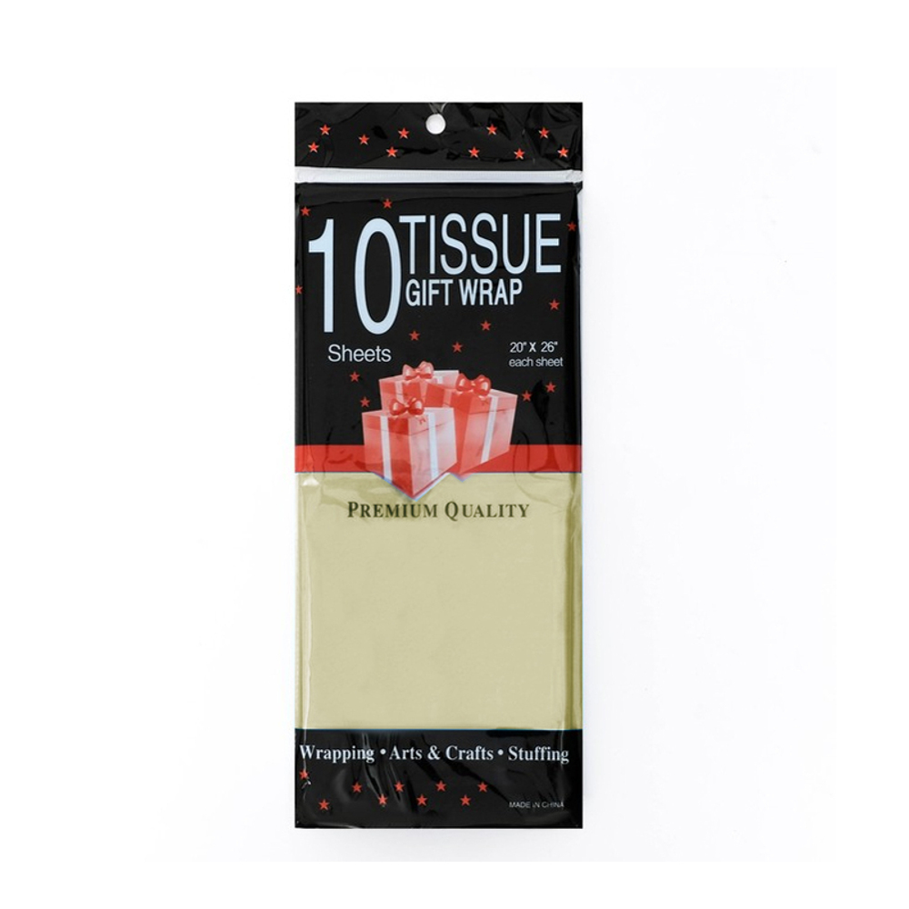 Бумага упаковочная тишью Айвори / листы 50*66 см 10 листов