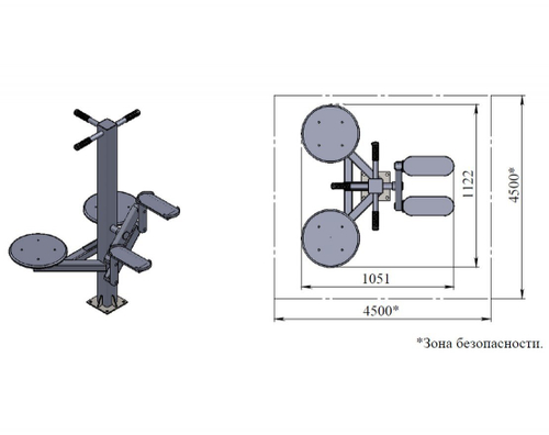 Уличный тренажер «Степпер и двойной твистер» YT49