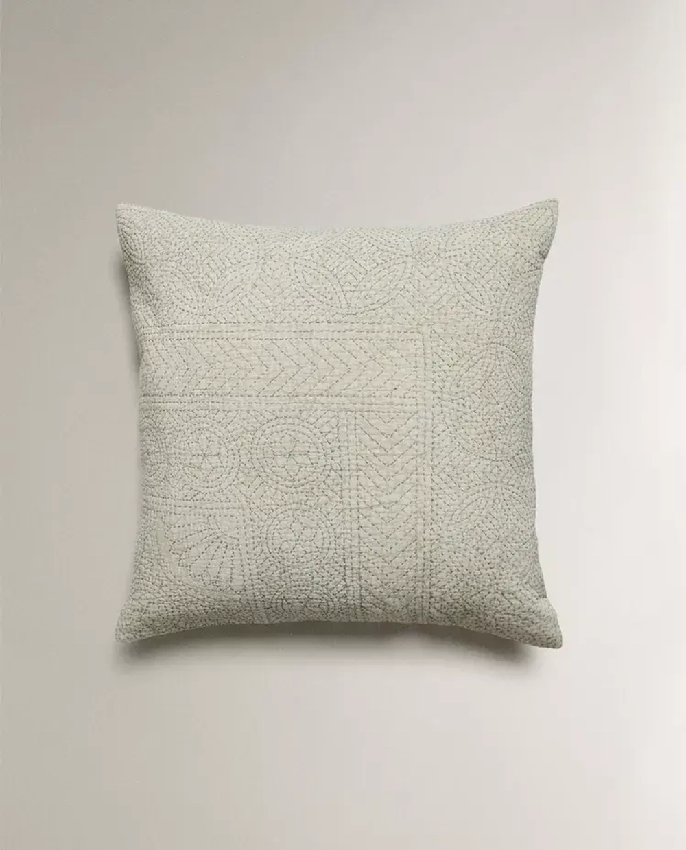 ZARA HOME НАВОЛОЧКА ДЛЯ ДЕКОРАТИВНОЙ ПОДУШКИ С ВЫШИВКОЙ, СИНИЙ