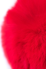 Серебристая анальная втулка 13см с красным хвостиком ToyFa Metal 712025-9