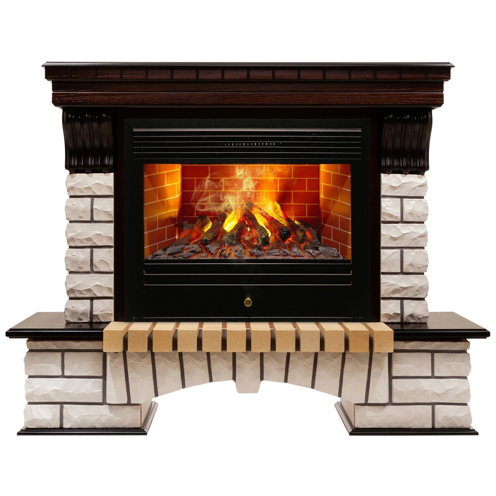 Электрокамин RealFlame Country 26 AO античный дуб с очагом 3D Novara