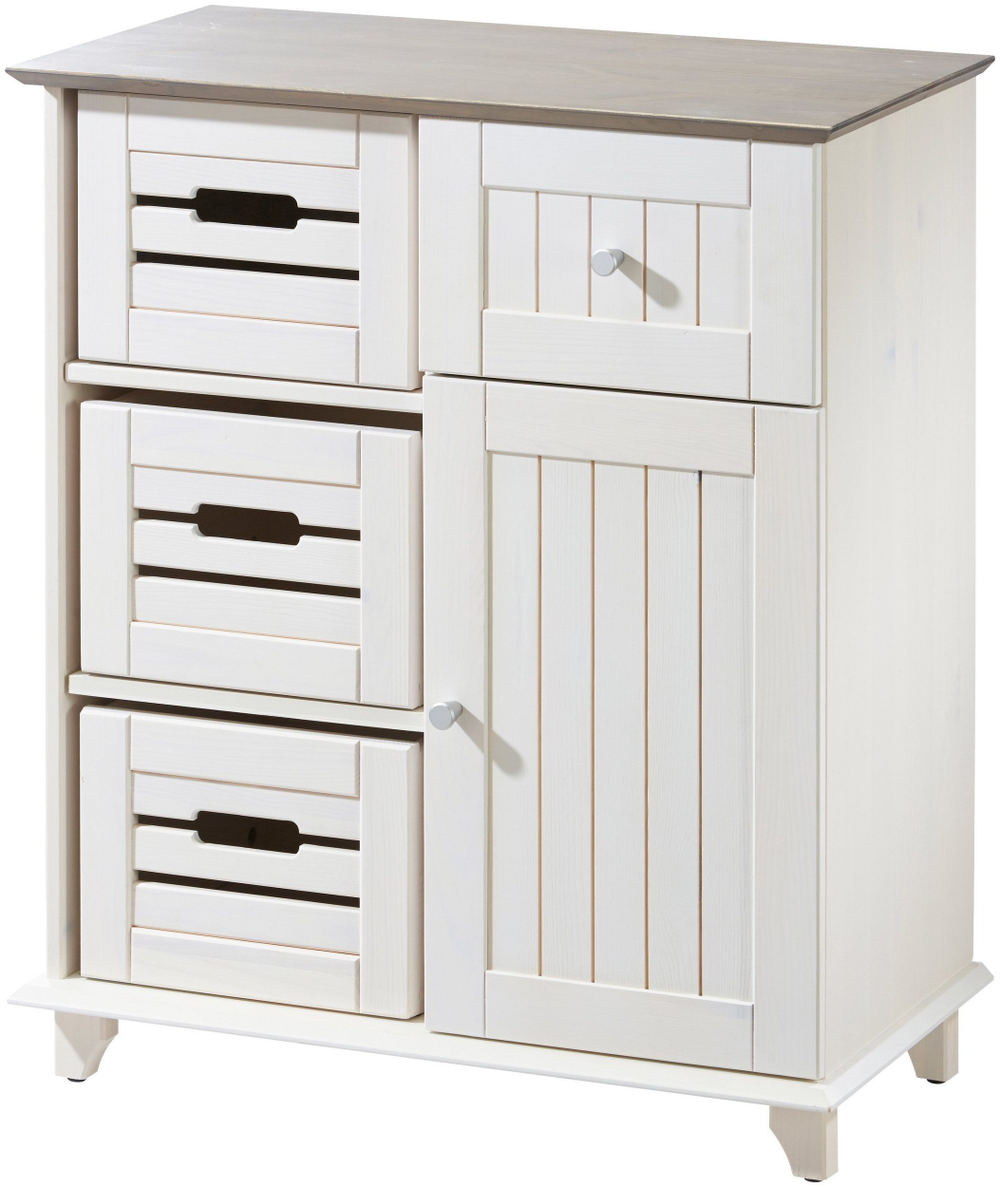 Корзина для хранения  "Венеция", из сосны набор 3 шт, белый воск