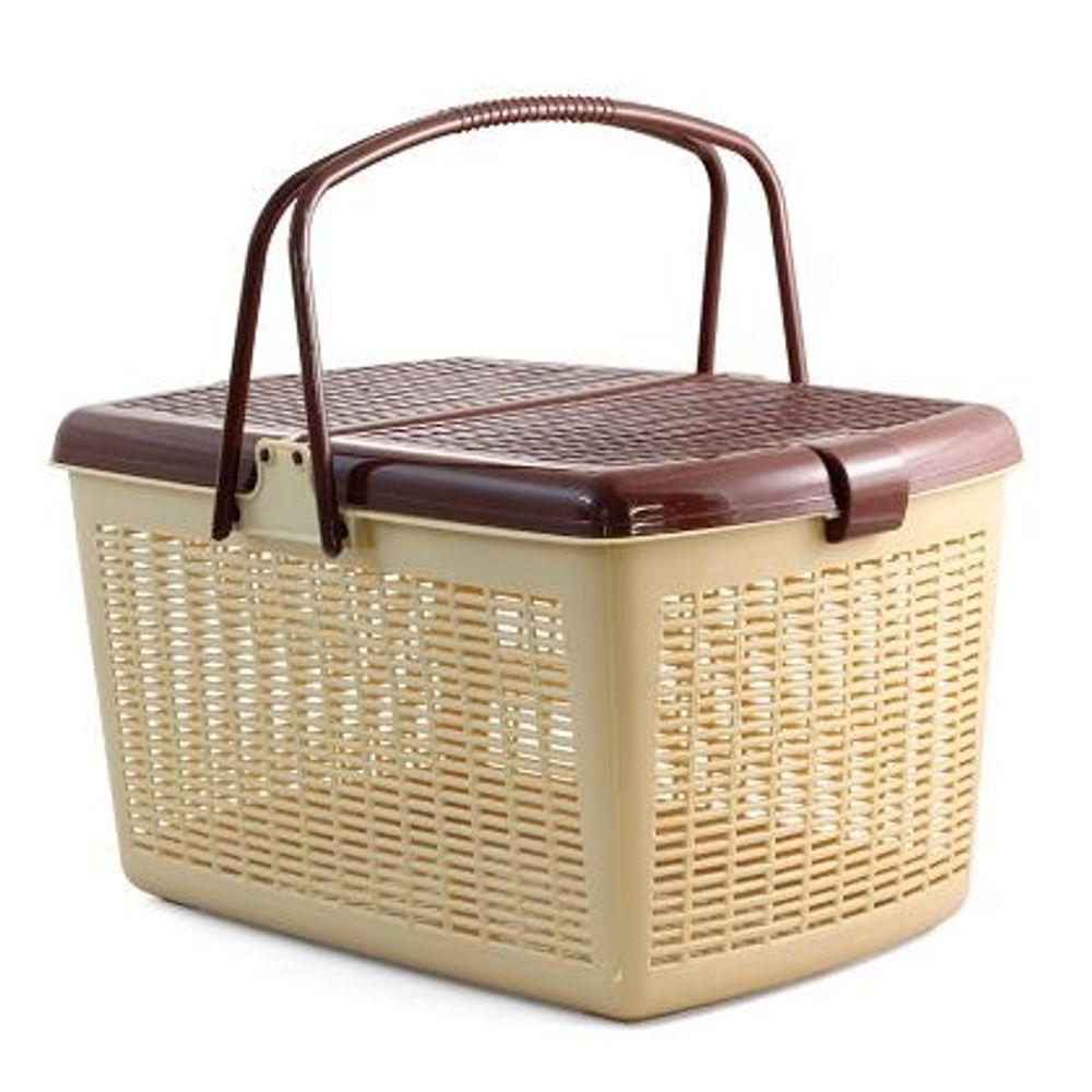 Переноска (Triol) пластик. квадр. (46,5*36,5*27,5) бежевая L д/животных Переноска (Triol) пластик. квадр. (46,5*36,5*27,5) бежевая L д/животных