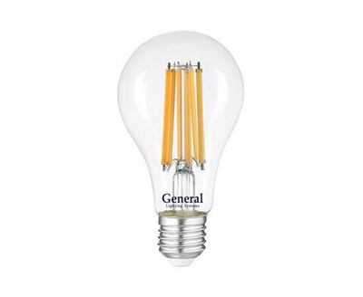 Лапочка General ЛОН A65 E27 25W 2700K 2K 65x125 филамент (нитевидная) прозр. 660322, 1 шт.