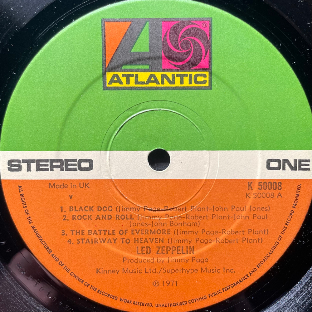 Led Zeppelin ‎– Untitled (Англия 1972г.)