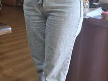 Qadın üçün boz Mom Stile cins şalvar 10701013