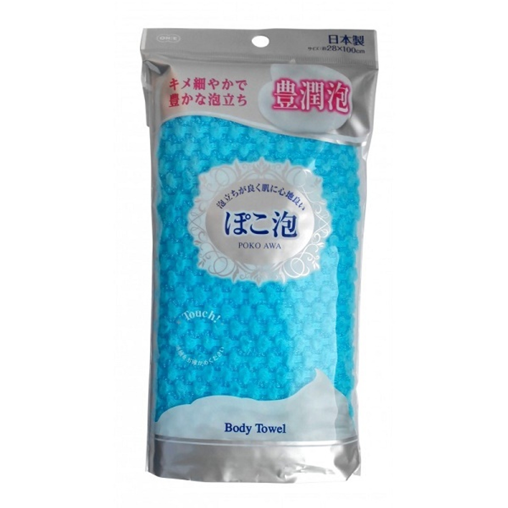 Мочалка для тела средней жесткости голубая OHE Pokoawa Body Towel