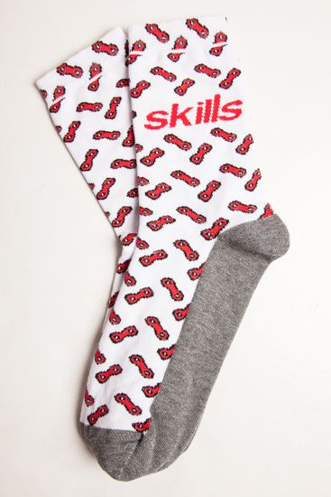 Носки SKILLS Цепи (Бело-Красный)