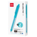 Ручка шариковая DELI "Q51" автоматическая, 0,7 мм, корпус ассорти, синяя, грип