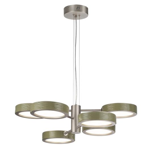 5451/99LA L-VISION ODL_EX26 зеленый/никель/металл/керамика/акрил Люстра LED 99W 2000К/3000K/4000K. Rivera