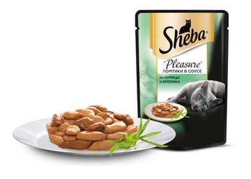 Sheba Pleasur Ломтики в соусе из курицы и кролика 85 гр