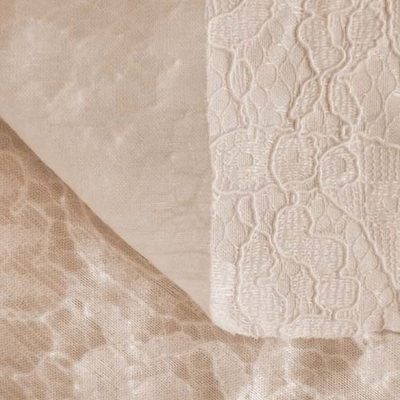 Ткань Кружево корд на трикотажной основе, 240 гр/м2, 150 см, бежевый