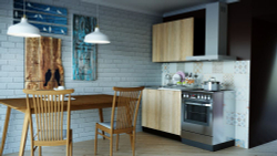 Кухонный гарнитур Симона мини 1000 мм (Дуб сонома/Венге, Берилл бежевый)