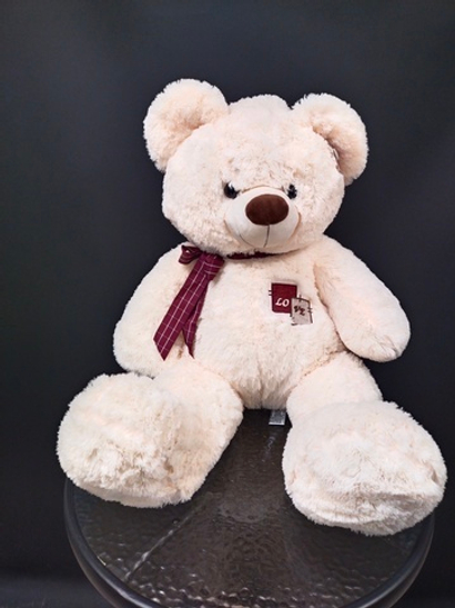 Мишка с бантом   кремовый