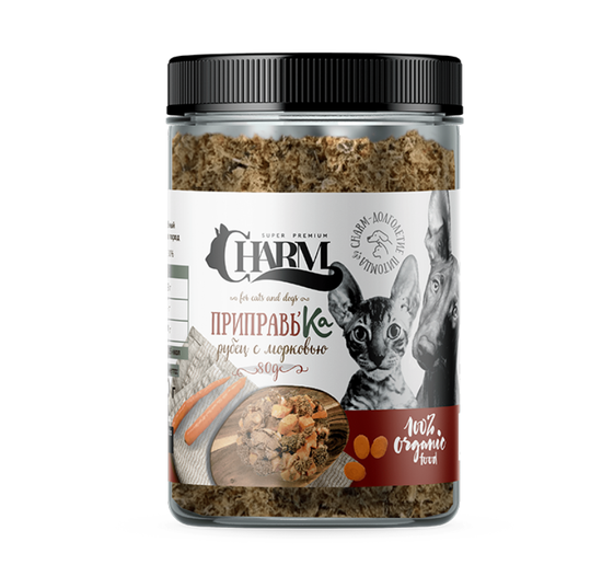 Лакомство CHARM для собак и кошек Приправа рубец дробленый с морковью, 80 гр Лакомство CHARM для собак и кошек Приправа рубец дробленый с морковью, 80 гр
