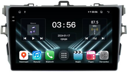 Магнитола для Toyota Corolla 150 2006-2013 (рамка тип 1) - FarCar DX063M монитор 9.5" IPS на Android 13, 4+64Гб, CarPlay
