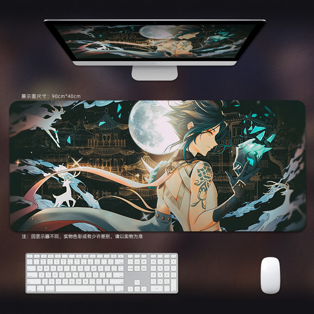 Большой коврик для мыши 16+ "Genshin Impact / Геншин" 90х40 см