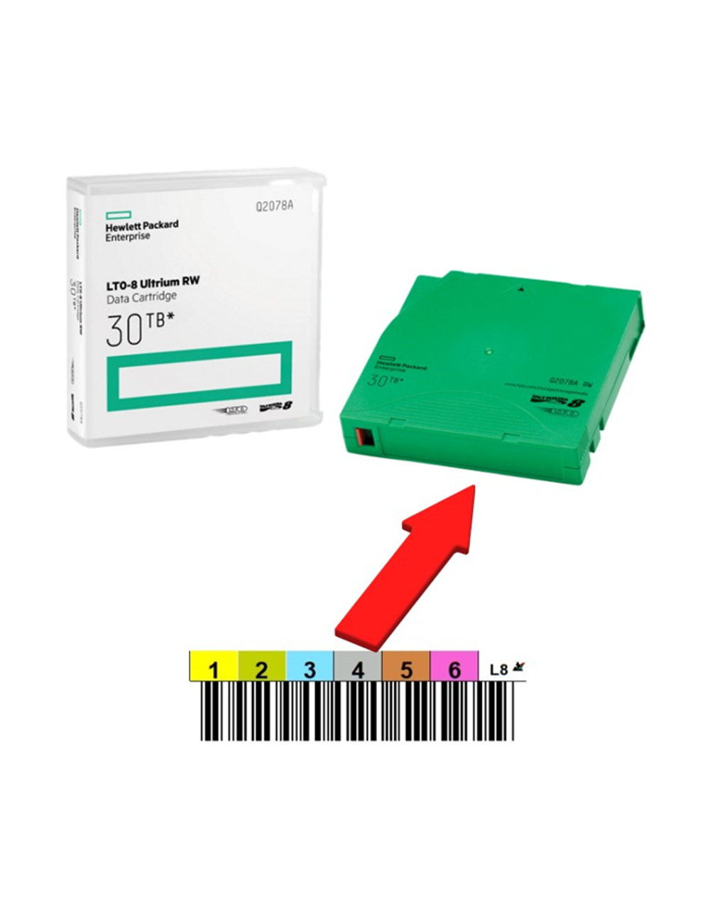 Ленточный картридж HPE Ultrium LTO8 Data Cartridge 30TB RW (without Label)