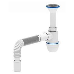 Сифон АНИ пласт д/умыв-ка/мойки бутылочный 1 1/2quot;x40 с гофрой 40х40 D-70мм C0505