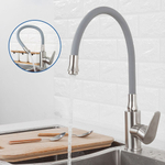 Смеситель для кухни, Frap, гибк излив, с картриджем, нерж, F4448