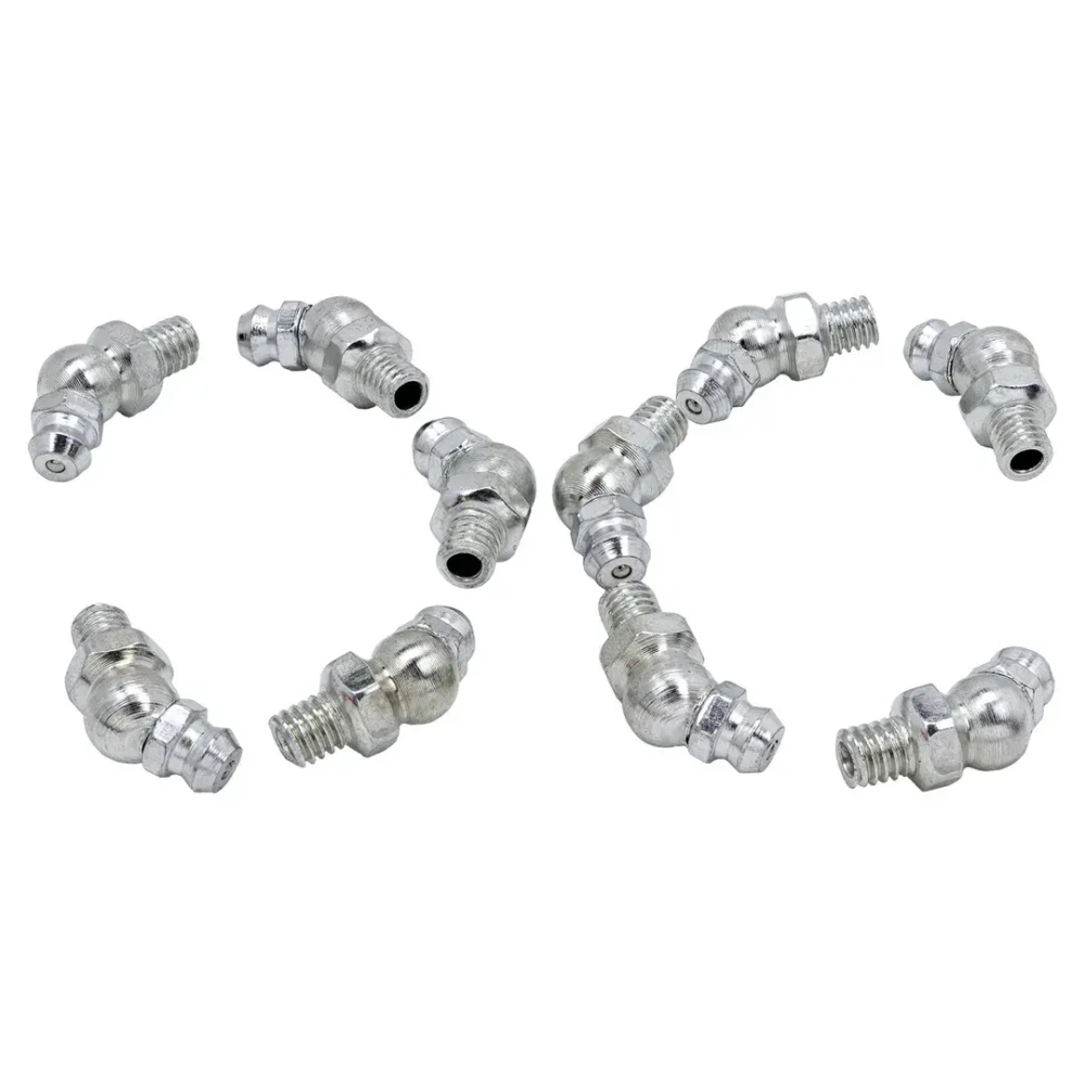 Пресс-масленка 6мм угловая (45град.), комплект 10 шт. RockForce RF-GN-01-45-6MM