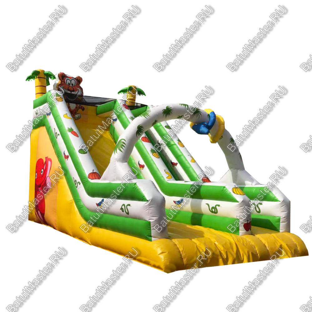 Надувной батут-горка "Тропический микс" 7*4*7 м