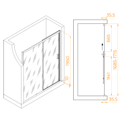 Душевая дверь RGW PA-017B (Матовое-Сатинат, 1700)