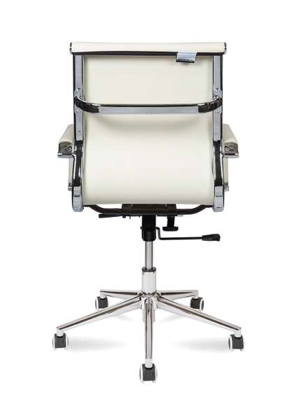 Кресло офисное Норден / Техно LB / хром / слоновая кость экокожа