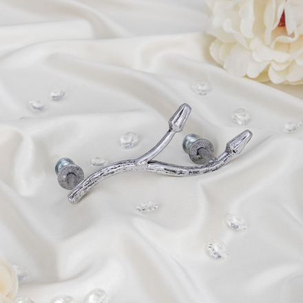 Ручка мебельная Орхидея Симпл 6.5х13см Античное серебро