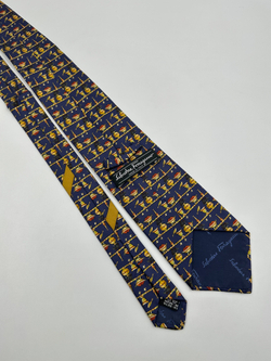 Галстук тёмно-синий Salvatore Ferragamo