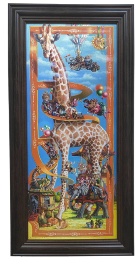 Картина Марии Сучилиной "Жираф" в раме 79х40 см.