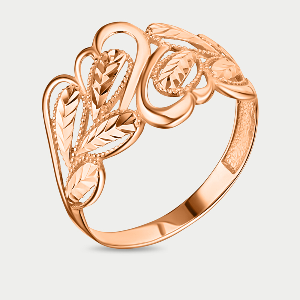 Кольцо женское из розового золота 585 пробы без вставки (арт. 01-10010-2054)