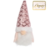 Сувенир новогодний «Новогодний лесовичок» 7*15*5 см, Розовый (с подсветкой)