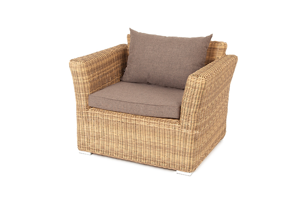 "Капучино" кресло из искусственного ротанга, цвет соломенный