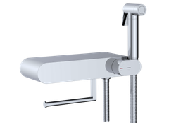 Смеситель с полочкой и держателем туалетной бумаги, с гигиеническим душем - RGW SP-222, хром