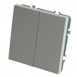 Переключатель перекрестный двухклавишный без рамки Stekker Эмили 50166