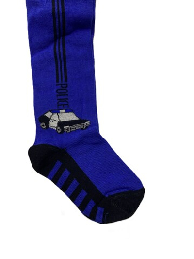 Колготки на мальчика синий лампас с машинкой из 80 % х/б на рост 86-92 см