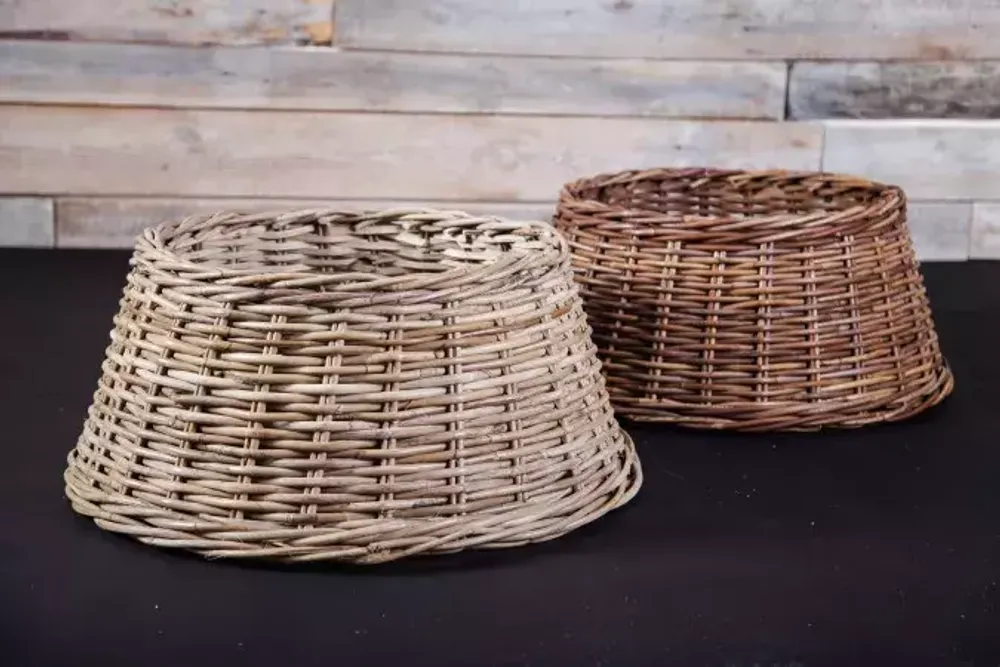 Корзина под елку, цельная, коричневая, ротанг
