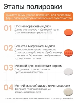 Набор для полировки фар автомобиля, полировальный круг 80 мм, насадка на шуруповерт
