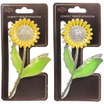 Заколка-краб для волос «PORTOFINO», подсолнух, цвет золото и хром, 11*5см