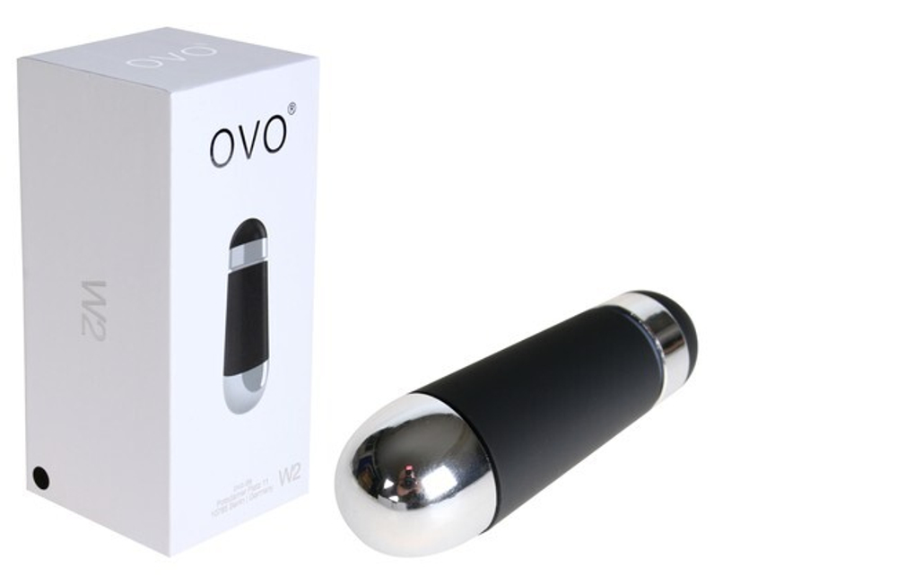 Мини-массажер с вибрацией OVO (5 режимов) (Цвет: черный с серебряным)