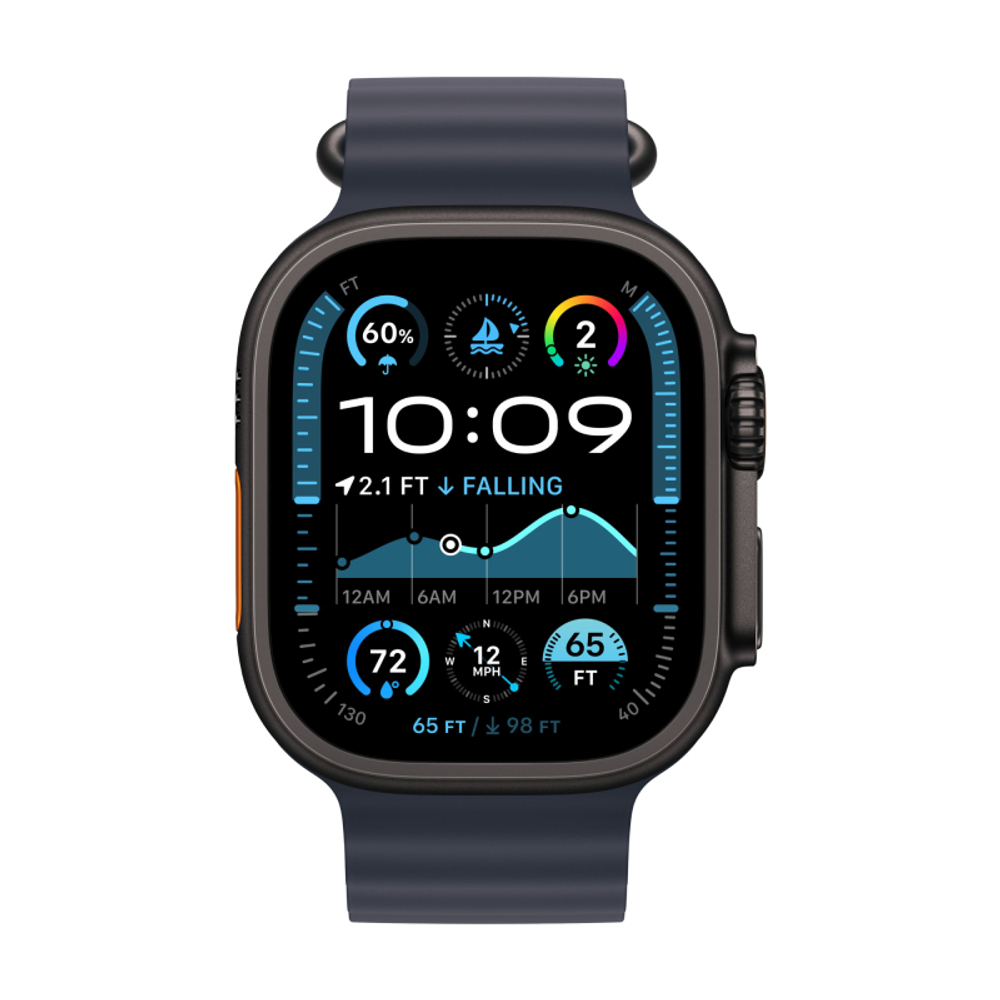 Apple Watch Ultra 2 GPS + Cellular (2024), 49 мм, корпус из черного титана, ремешок Ocean Темно-синего цвета