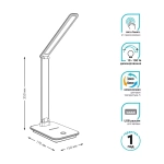 Св-к Gauss LED настольный GTL202 10W 550lm 3000-6000K 170-265V белый диммируемый USB GT2021