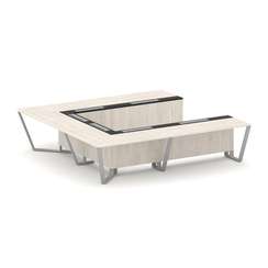 Steel Meet Стол переговорный П-образный KMK-PR.B.SP-11P Денвер Светлый/Графит Глянец/Металл Серый 32