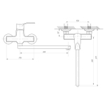 Смеситель для ванны и раковины 40к ПРОФСАН ПСМ-777-023 "ПЛЮС"  эксцентрики "ЕВРО",  ХРОМ