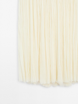 Massimo Dutti Длинная юбка-кушак из смеси шелка, натуральный